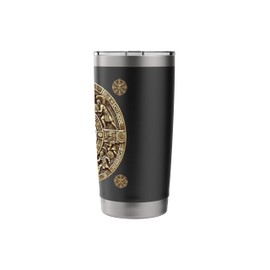 Penachos Aztecas Mexico Aztec Warrior Costume Men Mexican Stainless Steel Insulated Tumbler