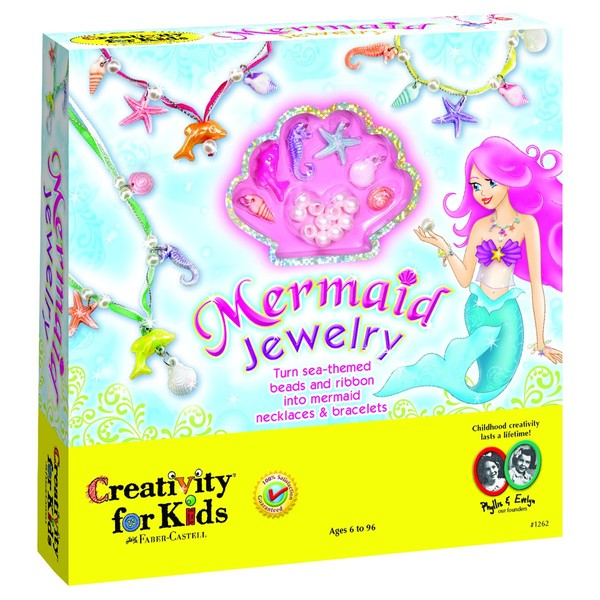 Creativity for Kids Mermaid Jewelry - String Mermaid Beads, Create 8 Jewelry Pieces - Great for Beginners
