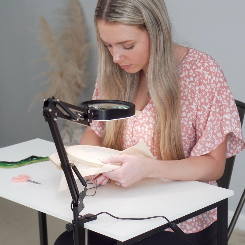 YOCTOSUN 10X Magnifying Glass Lamp with 6 Color Modes Stepless