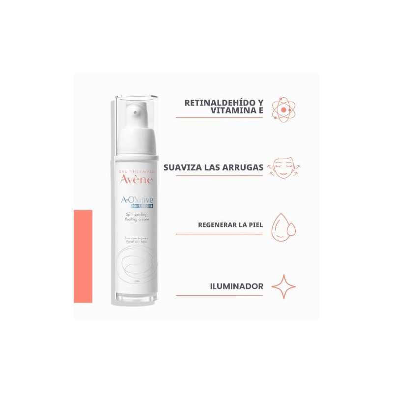 Avène A-Oxitive, Crema de Noche Efecto Peeling, Vitamina C