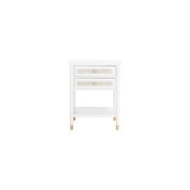 Safavieh Home Collection Ahab White/Gold 2-Drawer 1-Shelf Accent Table (Fully Assembled) ACC6606B