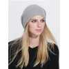 Prettystern Damen 100% Kaschmir-Wolle weich warm Cashmere Beanie Mütze hell-Grau