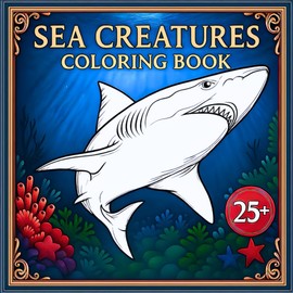 Sea Creatures Coloring Book For Adults: 25+ Real Life Sea Creatures To Color In
