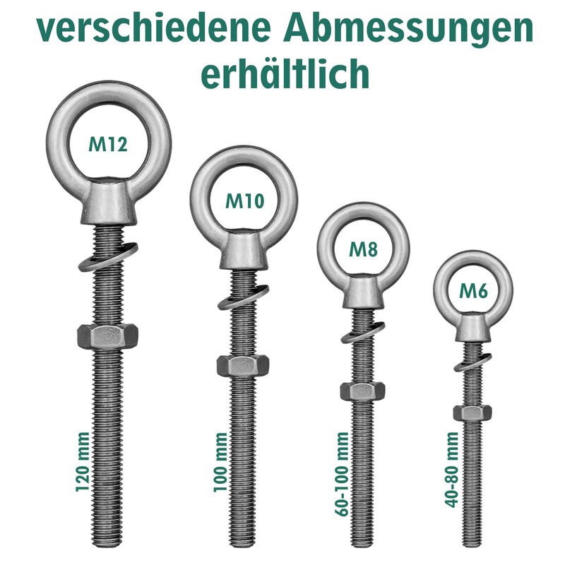 Eye Bolt with Metric Full Thread | Includes Washer and
