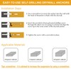 #8 Self Drilling Drywall Anchors, 100PCs Wall Anchors and Screws