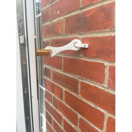 (2-Pack) French & Patio Door Stay/Hook & Eye Latch Style Holder/Restraint White