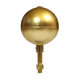 Flagpole Ball Ornament - Flag Pole Topper - 6" Ball with 1/2" Aluminum Hollow Rod - Best Flag Pole Parts - Anodized Aluminum Flagpole Ball - Fits Most USA Flagpoles - Gold Topper