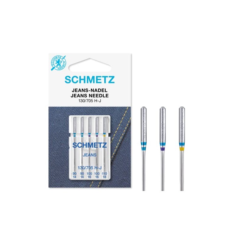 Schmetz 25 Jeans / Denim Sewing Machine Needles, Assorted Mixed