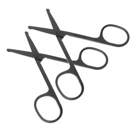 Stainless Steel Round Tip Scissors for Hair Trimming 2pcs Eyebrow and Nose Hair Scissors Set for Men and Women Portable Grooming Tools