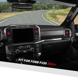 Jimen Compatible with Ford F150 2021-2024, 4PCS Center Console AC Air Vent Cover Trim (Red)