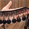 Black Lace Trim Frnge Trim Black Fabric Decorative for Crafts