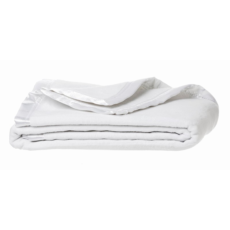 Sweet Dreams Bassinet Cotton Fleece Blanket, White
