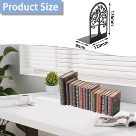 LDHHYH 6pcs Bookends Metal Black Bookends Black Metal Book Holder for Shelf, Bookends Bookends Metal Book Holder for Office/School/Home/Library