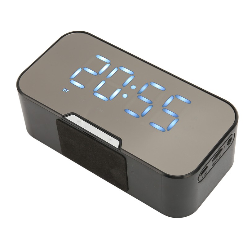 Bluetooth Speaker with Digital Alarm Clock Temperature Display Voice Announcement