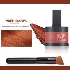 Hairline Powder - Hair Root Dye - Root Touch Up Powder for Thin Hair - Enhance Hairline Powder - Instantly Hair Color Shadow Cover Gray Hair Root - Hair Touch-Up, Includes Brush (Red Borwn, 4g)