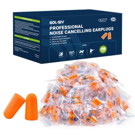 GOL-SIV 200 Pairs Foam Ear Plugs - 38dB(NRR 33dB) Noise Reduction Disposable Earplugs for Shooting, Sleeping, Work & Construction Site