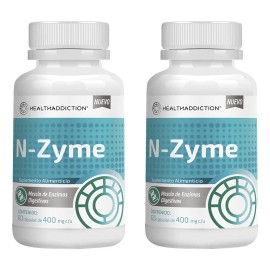 HEALTHADDICTION - Enzimas Digestivas Avanzadas, 60 Cápsulas de 400mg con Lactasa, Proteasa, Amilasa y Papaína, Suplemento para Mejora Digestiva