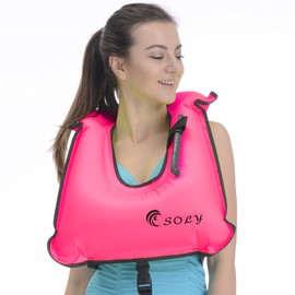 SOLY - Chaleco inflable de esnórquel para adultos, chaleco de esnórquel para kayak, chaleco de esnórquel ajustable