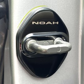 MEKOMEKO Toyota New NOAH 90 Series Striker Cover, Door Lock Cover, Plating, Accessories, Interior Parts, Stainless Steel, 4 PCS, New Noah 90 Series, January 2022 - [Black] NA-MSGB