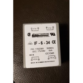 Signal Transformer-  IF6-34 PRI-115/230V, 70/35mA, SEC 17/34V, 50/60Hz