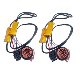 2 Pack 3157 4157 LED Resistor Kit 50W 8 ohm Headlight Bulb Relay Harness Turn Signal Bulb Relay Harness Adapter Anti Flicker Error Decoder Warning Canceller