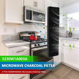 Vicue 2 Pack New 5230W1A003A Replacement Microwave Charcoal Filter for Kenmore Microwave 721.80604500 721.80609500 721.808024 721.80802400 721.80802401 721.808034