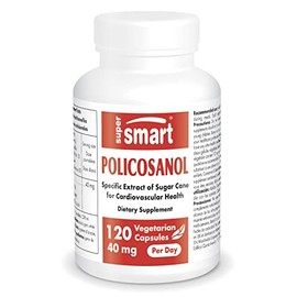 Supersmart - Policosanol 10 mg - Specific Sugar Cane Extract - Natural Remedy to Combat Cholesterol | Non-GMO and Gluten Free - 120 Vegetable Cellulose Capsules