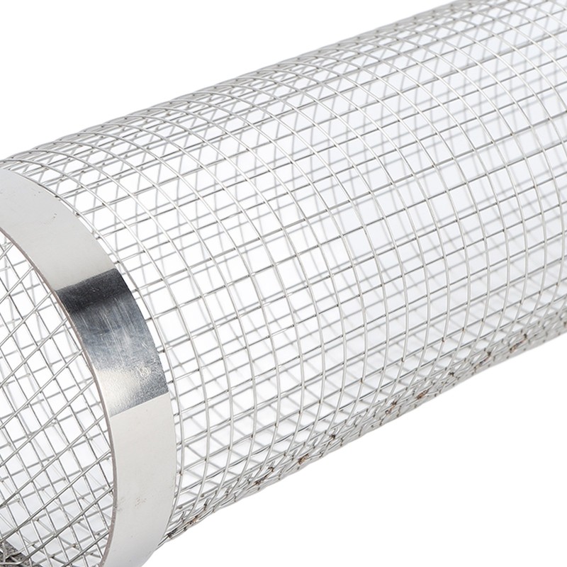 Barbecue Grilling Basket Cylinder Shaped Mesh Wire 304 Stainless Steel