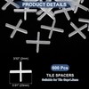 sourcing map 600Pcs Tile Spacers, 2mm 3/32" Cross Shape Wall