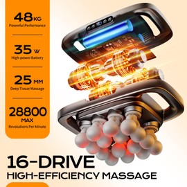 Veloreva Pro Massager.16 deep Tissue Massage Heads, 30 Speed Settings.Effectively relieves Shoulder,Neck, and Back Pain,Suitable for Families and sedentary Office Workers.