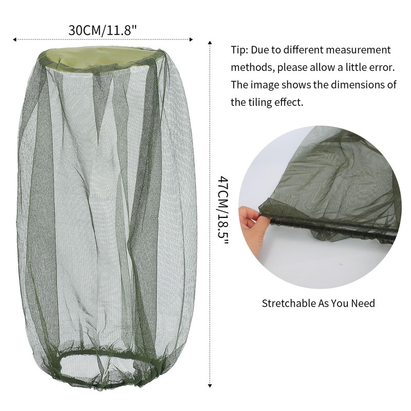 4PCS Mosquito Head Net, Extra Fine Holes Face Mesh Mosquito