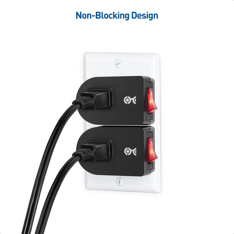Cable Matters 3-Pack 2 Prong Outlet with ON Off Switch,
