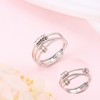 HOOHWE Anxiety Ring Anti Stress Ring Women's Rings Silver 925