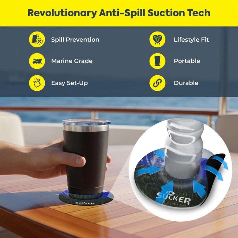 Lil Sucker Suction Cup Holder – Universal Drink Holder for