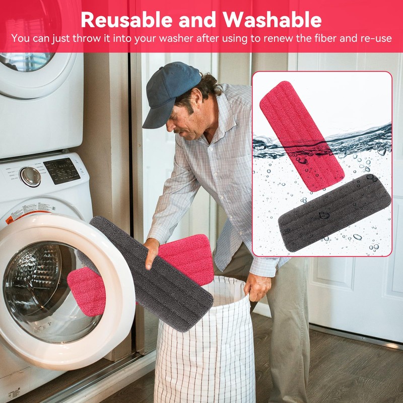 16.5 inch Microfiber Mop Pads for Rubbermaid Reveal Spray Mop