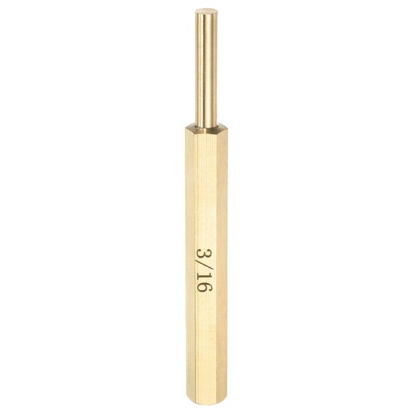 sourcing map Brass Pin Punch 3/16" Non-marring Drive Punch Cylindrical