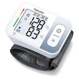 Beurer BC28 Baumanómetro Digital de Muñeca, Monitor de Presión Arterial, Memoria para 2x60 Mediciones, Detección de Arritmias, Indicador de Riesgo, Pantalla LCD Grande
