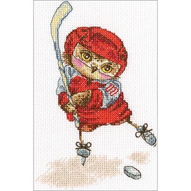 RTO Shoot The Puck Cross Stitch Kit-6-inch x 6.25-inch 14 Count, Other, Multicoloured, 13.58 x 23.79 x 0.81 cm