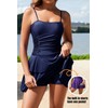 OnlyFyrene One Piece Swim Dress for Women Tummy Control V