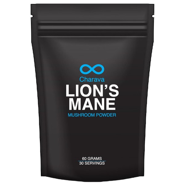 Charava Lion's Mane Mushroom Powder - 100% Organic - 2,000mg