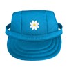 White Daisy Dog Hat Cap Sun Visor | Adjustable Neck