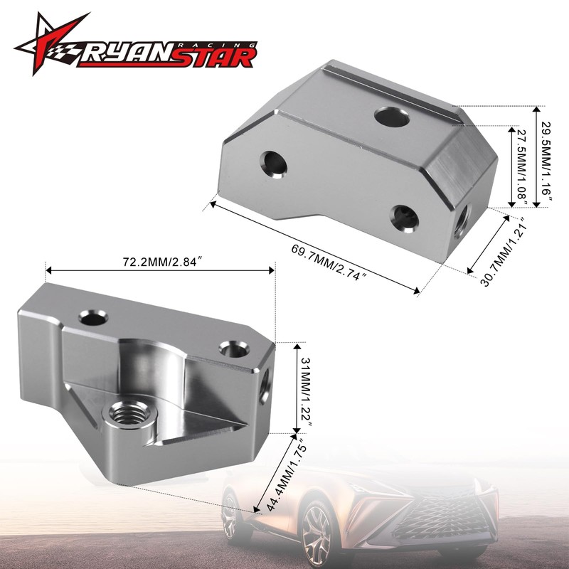 RYANSTAR RACING Billet Aluminum Knock Sensor Relocation Brackets Compatible with