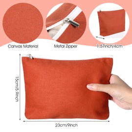 10 Pcs Canvas Makeup Bags Bulk for Women Blank DIY Craft Pencil Pouch Multicolor Cosmetics Bag Travel Toiletry Pouch Gift for Mental Health Nurse Mother Teacher(Boho Color)