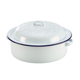Falcon N60520 Enamel Roasting Dish Roaster Self Basting with Lid 20cm Round Oven Baking Tray Casserole