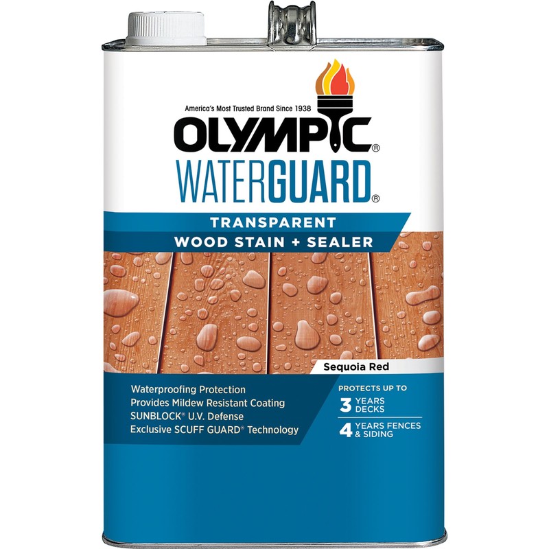 Olympic WaterGuard 1 gal. Sequoia Red Transparent Wood Stain and