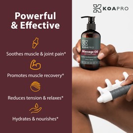 KOAPRO Arnica Sore Muscle Massage Oil for Massage Therapy to Soothe Tired Muscles & Joint Pain - Body Oil for Deep Tissue Massager - Skin Therapy Oil with Chamomile Lavendar Peppermint 3 Pack