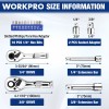 WORKPRO Stubby Ratchet & Bit Driver Set 16 PCS, 1/4",