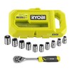 RYOBI RHRS10PC 1/4" Drive Ratchet and Sockets Set (10 Pieces),