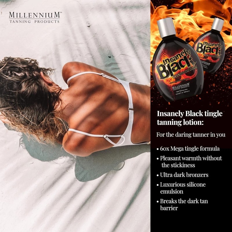Millennium 2 Millennium Tanning Insanely Black 60x, Mega Tingle Dark