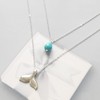 Turquoise Mermaid Tail Necklace Boho Layered Fish Tail Pendant Necklace
